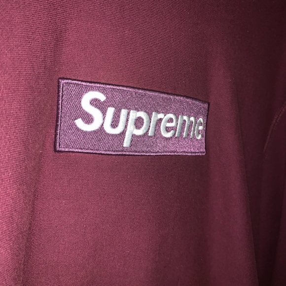 Supreme Burgundy Box Logo Hoodie - Picture 4 of 4